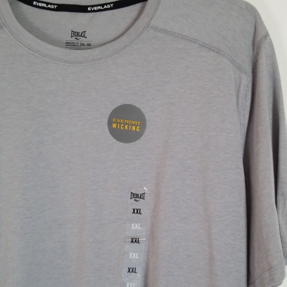 New Everlast Gray Athletic Everdri Wicking Shirt - Picture 2 of 7